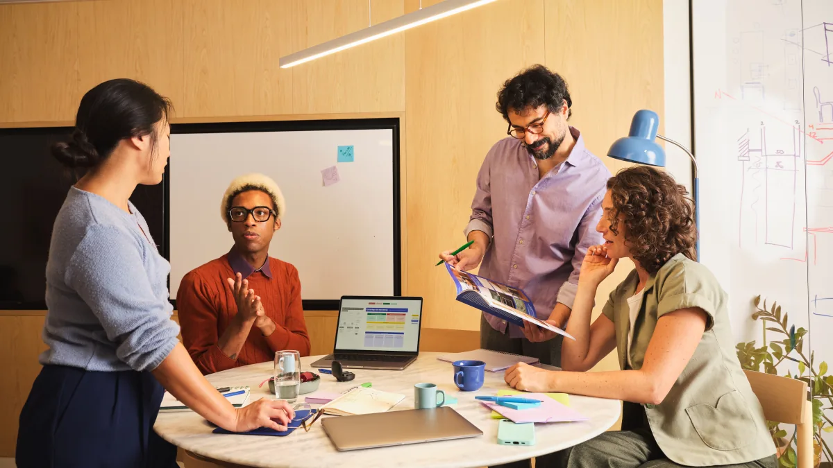 Professional business team working together